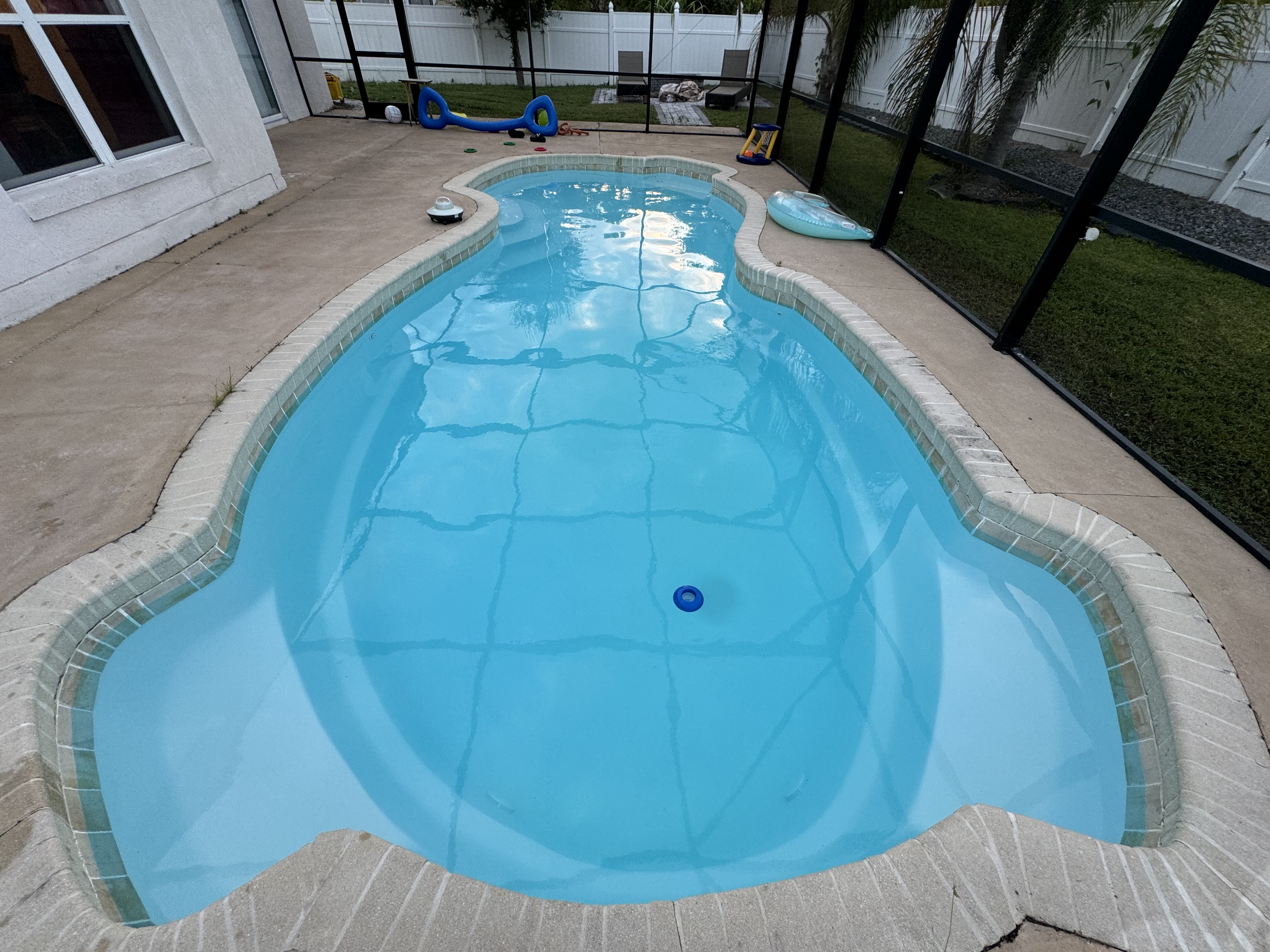 Crystal clear pool after service